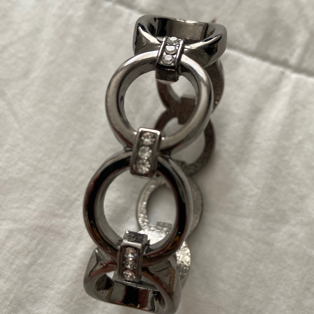 metal bracelet with diamonds